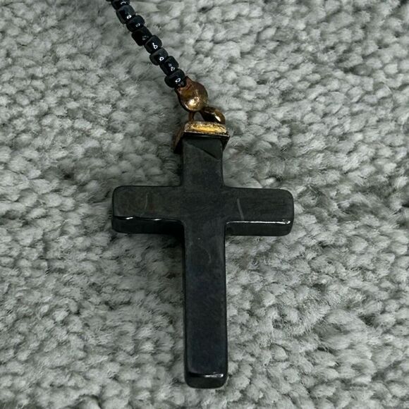 Hematite Bead Rosary 13.5" Gray & Gold-tone Seed Beads With Cultured Pearls - Picture 8 of 8